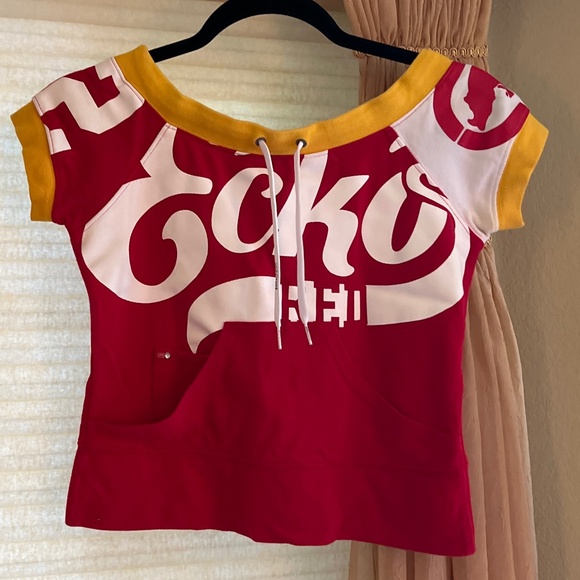 Ecko Red Tops - Ecko Red Edgy Bright Cropped Logo Top